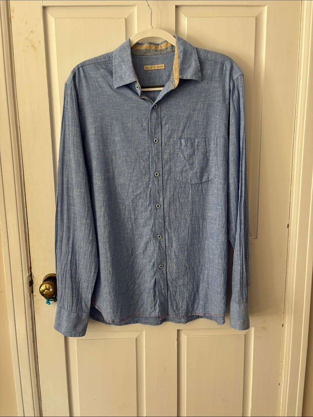Blue Long-Sleeve Button-Up Shirt